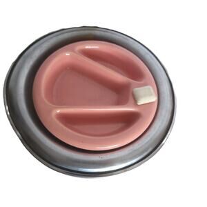 Vintage Hankscraft Porcelain Divided Baby Food Warmer Dish Hot Water Fill